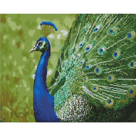 Алмазная мозаика: Изумрудная пава