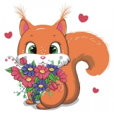 Набор для росписи по номерам Белочка Strateg размером 30х30 см (ES079)