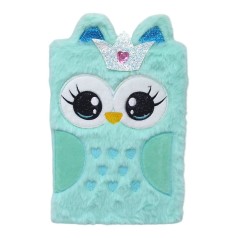 Блокнот меховий обкладинка А5 Сова, 80 арк м'ятний