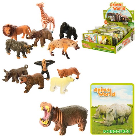 Фігурки дикі тварини 12 видів 7 см (23,5×22,5×8 см)