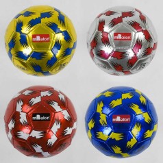 М'яч футбольний розмір №5, 4 кольори, матеріал EVA Laser, 300-310 грам, гумовий балон /100/