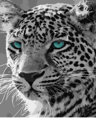 Набір для розпису по номерах Чорно-білий гепард Strateg розміром 40х50 см (HH029)