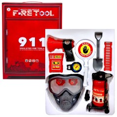 Набір пожежника (вогнегасник із світлом, звуком сирени та парогенерацією, респіратор, компас, гучномовець, лопата, розкладна драбина, знак “Стоп”) в коробці 40,5х7х30 см