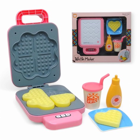 Вафельниця дитяча, інтерактивна, з продуктами (рожева)