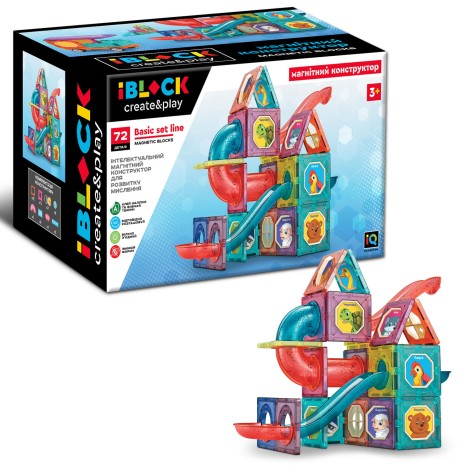 Іграшка конструктор магнітний iBlock 72дет., кор. 29*19,5*17см 