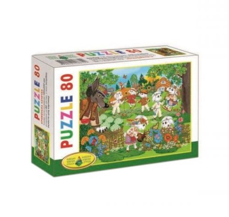 Пазлы "Волк и 7 козлят", 80 элементов