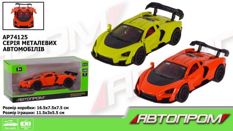 Машина металлическая АВТОПРОМ 1:32,2 цвета,откр.дверь,багажник,кор.16,5*7,5*7,5см 