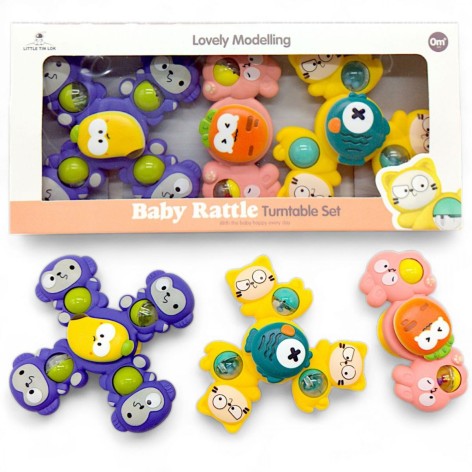 Погремушка-спинер 3 штуки в коробке