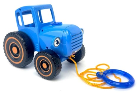 Игрушка "Синий трактор" с музыкой и светом, с веревкой, 14 см