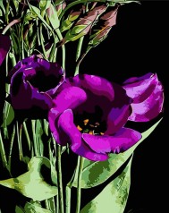 Набір для творчості алмазна картина Фіолетові квітки Strateg розміром 40х50 см (SK88250)