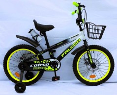Велосипед 2-х колісний 18" "Corso Falcon" сталева рама, дискові гальма, дод. колеса, дзвоник, бутилочка, корзинка, зібран на 85% 