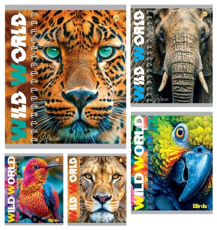 Зошит 48 арк.клітинка Тверда 51508 Дикий світ, 5к.,10/200 ціна за 10 шт.