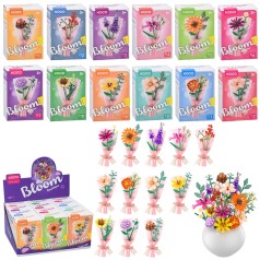 Конструктор квіти, букет, від 128дет, в кор-ці, (12видів) /12/144/12шт в кор.  25-13-17см