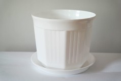 Горщик для квітів Октава D20,5 біла з підставкою 2,75 л