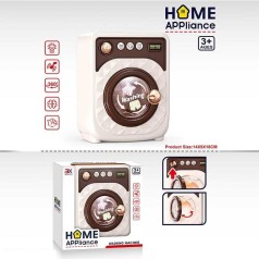 Игрушечная стиральная машина размер 14х9х18 см, подсветка, звуки, движущиеся элементы, на батарейках, в кор. 