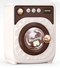 Іграшкова пральна машина розмір 14х9х18 см, підсвічування, звуки, рухомі елементи, на батарейках, в кор. 