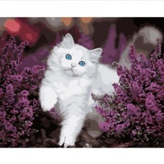 Набор для росписи по номерам Котик с голубыми глазами Strateg размером 40х50 см (GS1009)
