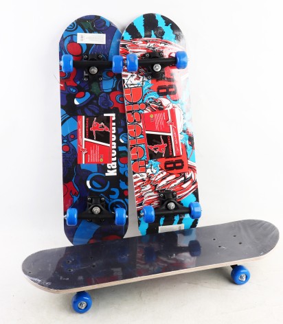 УЦЕНКА 20% Скейт 70-20см,пласт. підвіска, колеса ПВХ, 7 шарів, 6 видів, розібраний, в п/е /6/