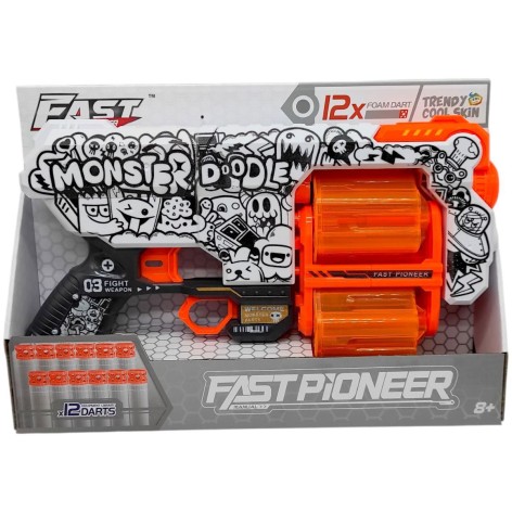 Іграшковий пістолет (бластер) з мʼякими патронами (30,5х18 см, коробка - 32х6,5х22 см)