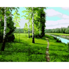 Набір для розпису по номерах Берізки Strateg розміром 40х50 см (GS1160)