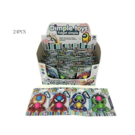 Игра 002 Simple Dimple супергерои с силиконовыми пузырями 4 вида 24 шт. в коробке 25,5*12,5*13,5