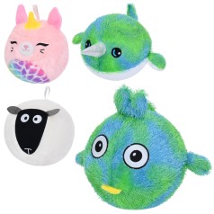 Мяч детский 9 дюймов, плюш, 100г, 4 вида, /3/30/10шт в п/е