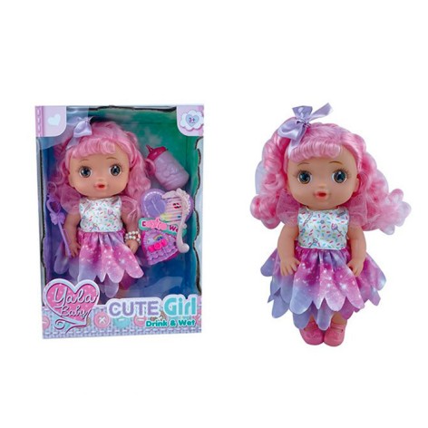 Кукла 29см, пьет-писающий, бутылочка, сумка, расческа, аксессуары, в кор-ке, 23,5-32,5-10,5см 