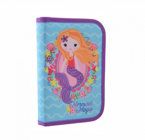 Пенал школьный твердый "Smart" одинарный с клапаном "Mermaid"