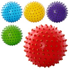 М'яч масажний 5 дюймів, ПВХ, 45г, двокольоровий, 5 кольорів /250/