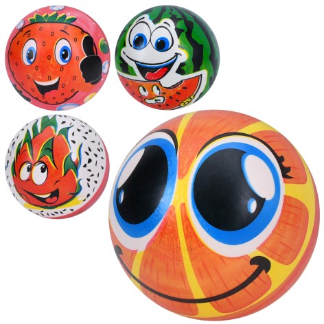 М'яч дитячий 9 дюймів, 60г, фрукти, мікс видів 