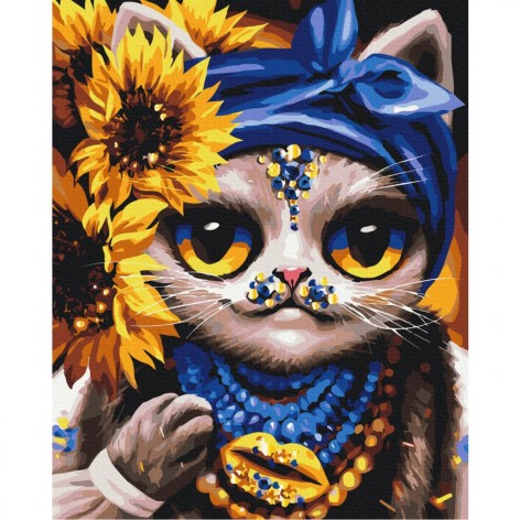 Картина по номерам "Творческая Киса ©Марианна Пащук" ????
