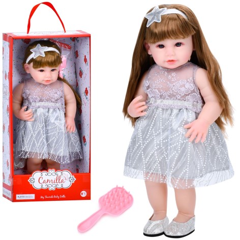 Кукла A-Toys "Camilla" 52 см, музыкальная, с гребешком и батарейками (27-55-15 см)