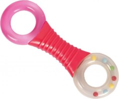 Прорезыватель с погремушкой розовый