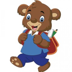 Набор для росписи по номерам Мишка с рюкзаком Strateg размером 30х30 см (ES093)