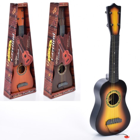 Гітара струни 4шт, медіатор, 3 кольори, в кор-ці, 58-21-8,5см 