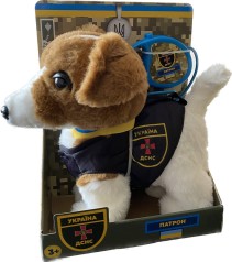 М'яка іграшка Кращий друг Патрон собачка в жилетці на повідку, гавкає, ходить, виляє хвостом, в кор. 22*13*28.5 см 