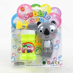 Пістолет з мильними бульбашками “Коала”, механічний принцип роботи, мильний розчин, на листі 