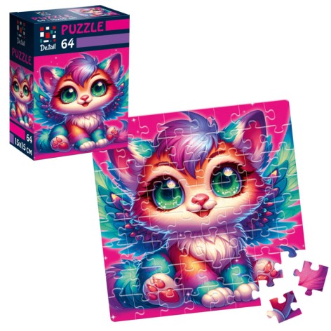 Пазлы De.tail. Крылатый котенок. 64 детали DT1234-04