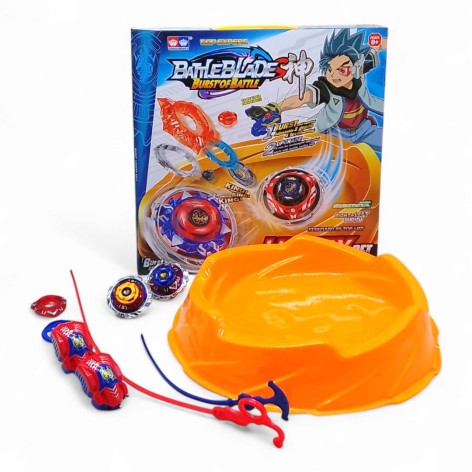Бейблейд (BeyBlade) набор - арена, 2 волчка, металлические накладки, 2 запускателя