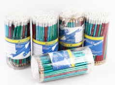 УЦІНКА 30% Олівець графітовий НВ, асорті, металік, з гумкою, туба, 100шт.