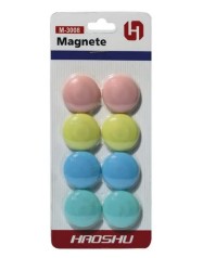 Набор магнитов круглых пастельных цветов d=3см 8 шт.