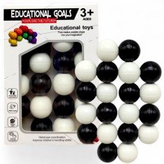 Игрушка-антистресс "Молекула" (черные и белые шарики)