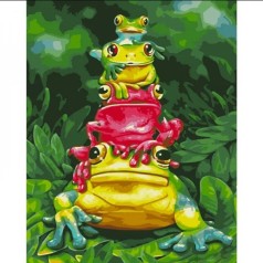 Набор для росписи по номерам Четверка лягушат Strateg размером 40х50 см (GS1012)