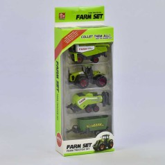 Набір машин  Сільгосптехніка, металопластик, 4шт у коробці, 2 види 