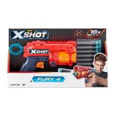 Быстрострельный бластер X-Shot Red EXCEL FURY 4, (16 патронов)