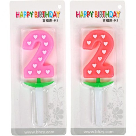 Свічка-цифра неон із серцем 