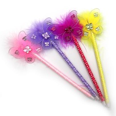 Ручка дитяча кулькова з іграшками та пір'ям 