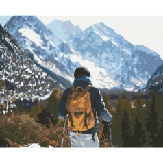 Картина по номерам: Путешественник в горах