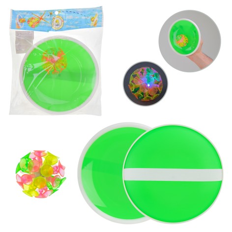 Игра с липучкой 2 тарелки, мячик 18 см в п/е 