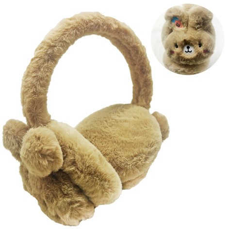 Хутряні навушники Зайчик з Морквою латте